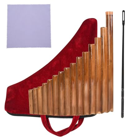 Gebogene 15 Pfeifen G Key Panflöten Musikalisches Chinesisches Traditionelles Musikinstrument Panflöten Holzblasinstrument Leicht zu erlernen für Anfänger und Studenten