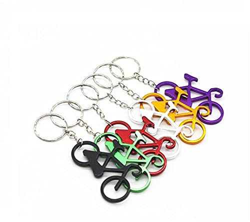 LATRAT Lot de 10 décapsuleurs en alliage de zinc pour vélo, porte-clés pour fête, mariage, bar, couleur aléatoire