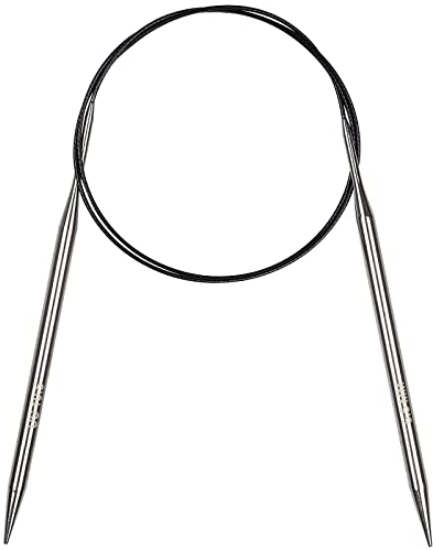 Aeelike 100 cm Rundstricknadeln Set mit Größe, 6,5 mm Edelstahl Rundstricknadeln mit Langlebig Stahlseil, Metall Rundstricknadel Set, Ergonomische Stricknadeln Rundstricknadel für Arthritische Hände