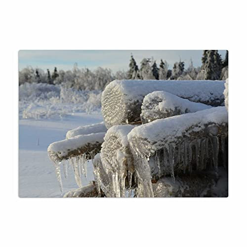Vero Home 18110 Glas-Schneidebrett | Motiv Natur Winterlandschaft | rutschfest, kratzfest und lebensmittelecht | Maße: 39 x 29 cm