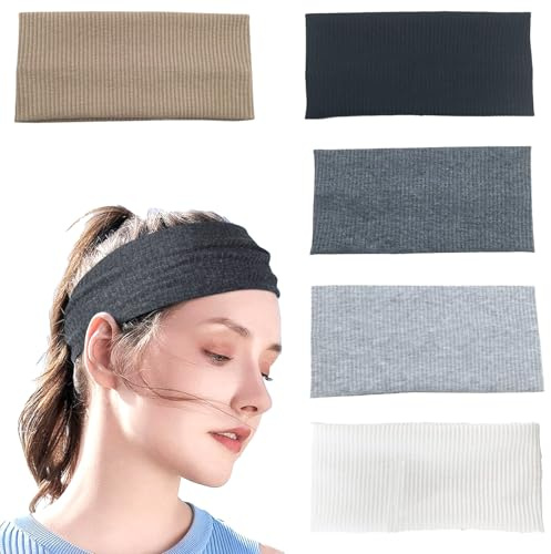 Stirnbänder für Frauen, 5 Stück elastische nicht rutschen Kopf Bands leichtes Schweiß Haar Bands für Sport Yoga laufen