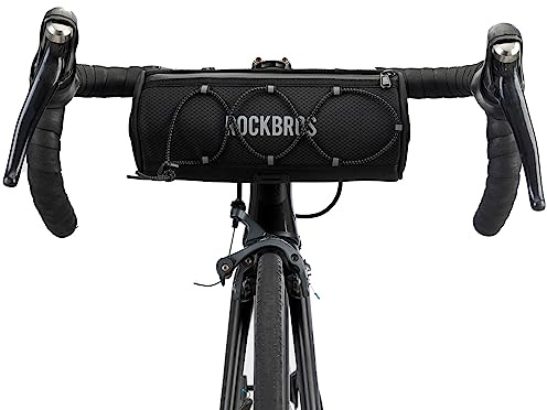 ROCKBROS ROAD TO SKY Bike Handlebar Bag Bicycle Front Bag Bag Storage Bag Lightweight & Sturdy Bicycle Handlebar bag for Road Mountain Bike 2L,Black