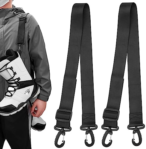 MOPHOEXII 2 Pack Ski Boot Carrier Straps, Adjustable Shoulder Sling, Skates Carry Leash, Roller Skate Leash for Skiing