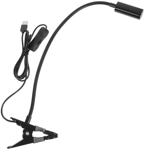 Housoutil 3w Led Clip Reading Light Flexible USB Tube Lamp for Workshop Bedside and Task Lighting Cool White Led Illumination with Gooseneck Design
