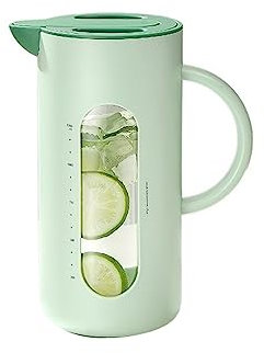 Brocca Acqua Bollitore Freddo for Uso Domestico Bollitore Freddo Resistente alle Alte Temperature Bollitore in Vetro Bollitore Freddo Caraffa Acqua (Color : Groen)