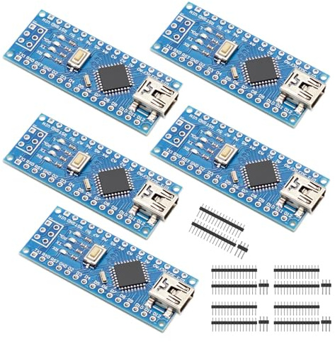 APKLVSR Nano Carte de développement, 5PCS Nano Module avec CH340 Chip pour Arduino Nano (Mini-Port)