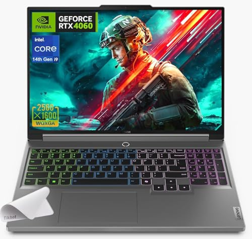 Lenovo Legion Pro 5i 16 WQXGA (2560 x 1600) Gaming Laptop - i9-13900HX (24-core) Processor-GeForce RTX 4060 (TGP 140W), Win 11 Home, con tappetino per mouse (32 GB RAM | SSD PCIe da 1 TB)