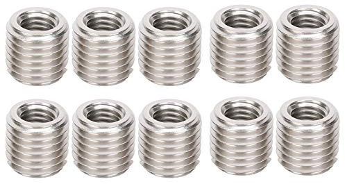 10 Stück Gewindeeinsatz, Innengewinde M10 X 1,5 Außengewinde M16 X 2 15mm Edelstahl Gewindereparaturhülsen Reduziermuttern Gewindereduzieradapter