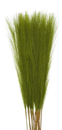 sourcing map 18Pcs Faux Pampas Grass,21/55cm Fluffy Fake Pampas Grass Decor Tall Artificial Pampas Grass for Living Room Party Wall Vase Wedding Decoration,Grass Green