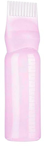 Haaröl-Applikatorflasche, Wurzelkamm-Applikatorflasche, 6 Unzen Rosa Haarfärbepinsel-Flasche, Haarfärbepinsel, Haaröl-Flasche, Färbeshampoo Flasche Öl Kamm Haar Werkzeuge Applikator Pinsel Flaschen