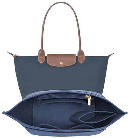 LOUKAYCCI Organiseur de sac à main en feutre pour sac à main Longchamp Le Pliage L (bleu foncé, taille L)