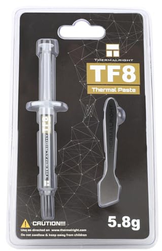 Thermalright TF8 Graisse thermique haute performance 5,8 g 13,8 W/m.k-5,8 g, pâte thermique haute performance, avec un outil spatule (TF8 5,8 g)