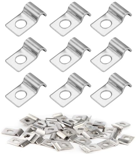 SHUOHONG 50 Stück Befestigungsschelle Metall Rohrschellen, Hochleistungs Kabelschellen, Rohrschellen Rohrbefestigung Einzelloch U-Rohrschellen, Rohrschellen Edelstahl, Rohrklemme für Kabel Ø 4 mm