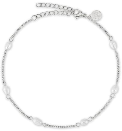 GD GOOD.designs Fußkettchen mit echten Süßwasserperlen - Fußkette Perlen wasserfest - Verstellbare Fußkette Damen in 18K Gold - Roségold - Silber