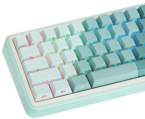 JOLINTAL Gradient Dark Green Keycaps 121 Keys, Shine Through PBT Keycap, Cherry Profile Side Printed Keycaps, Double Shot Backlit Keycap Set for Mechanical Keyboards