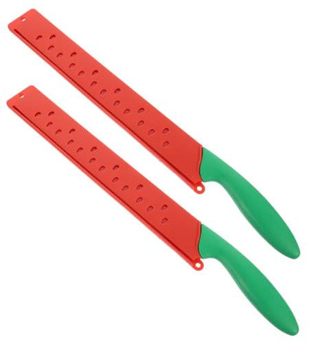 Gatuida 2 Uds Cuchillo Para Sandía Extendido Cortador De Sandía Rebanador De Acero Inoxidable Cuchillo Para Sandía Extendido Herramientas De Guarnición Para Cocina