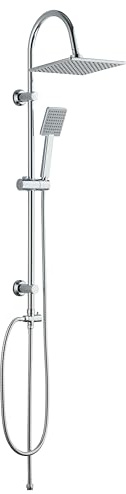 Marco Mammoliti | Colonne de douche Boca avec inverseur 2 fonctions, pommeau rectangulaire, 96 x 43 x 20 cm, chrome