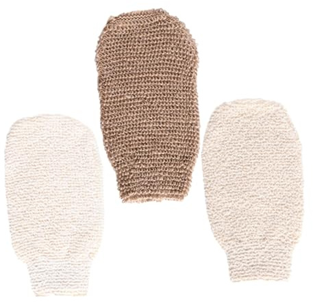 Baluue 3 Piezas Guantes Exfoliantes Cuerpo Guantes de Baño para Ducha de Material de Punto de Ducha para Uso