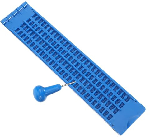 PACKOVE 1set Lavagne Braille Per Scrittura Punteruolo Per Non Vedenti Resistente e Facile Usare Utensile Didattico Per Visive