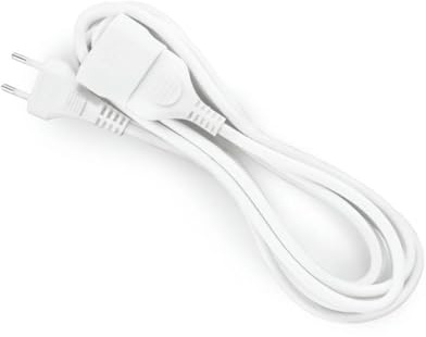 Prolunga elettrica bianca 4 metri tubo 2x1 mm² con spina piatta e base con pozzo cavo flessibile 3680 W