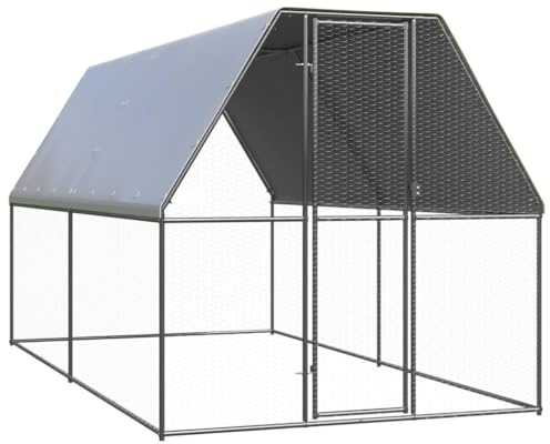 Emmtore Jaula gallinero de Exterior de Acero galvanizado 2x4x2 m
