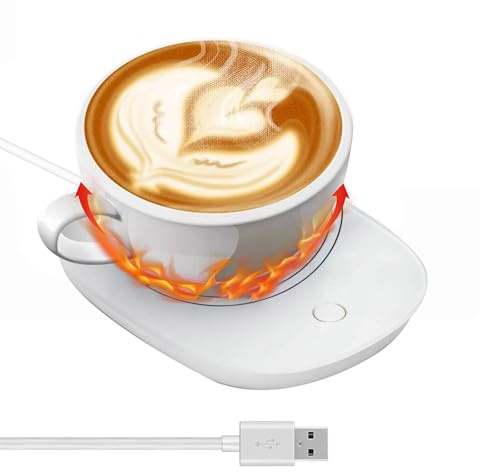 Scaldatazze USB, Scalda Tazza da Scrivania, Scalda Tazze da Caffè, per il Caffè, Adatto alla Maggior Parte Delle Tazze, Bianco
