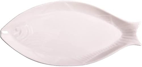 JYBNBBE Exquisite dual-purpose dinner plate, Pure White Oval Fish Plate, Household Dish Plate, Steamed Fish Plate, Hotel Tableware Ceramic Plate,Wit