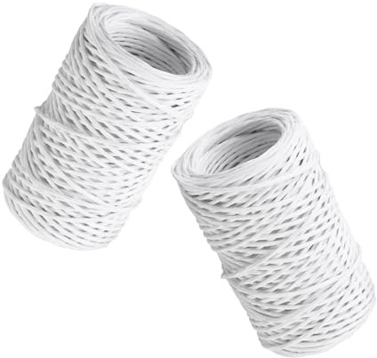 Holibanna 2 Rolls White Paper Wrapped Floral Wire Rustic Floral Wrapping Wire for Flower Bouquet Binding Wreath Making and Wedding Craft Twine
