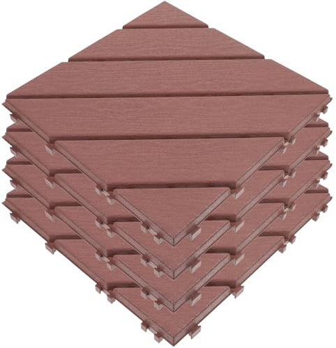 Gatuida 4pezzi Piastrelle Autobloccanti Per Terrazze in Plastica Ad Alta Densità Piastrelle Per Terrazze Da Giardino Fessure Per Drenaggio Pavimenti Per Esterni Resistenti All Usura Per Ba