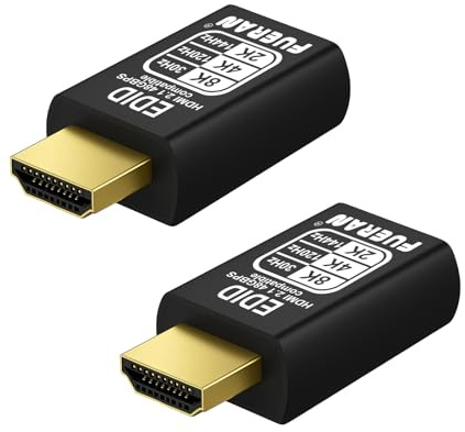 FUERAN 8K/30Hz 4K/120Hz HDMI 2.1 Dummy Plug,Virtual Display Emulator,Displayport Dummy Plug 4k 120hz,Headless Ghost Display Adapter,8K EDID Monitor 3840x2160@120HZ (8K-30Hz-2P -)