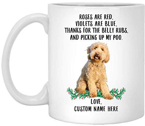 Kaffeebecher Lustiger Labradoodle Goldene Blumen Sind Rot Veilchen Sind Blau Bürotasse Personalisierte Geschenk Tasses Classic Kaffee Tasse Für Jubiläum Geschenk Arbeit 330 ML