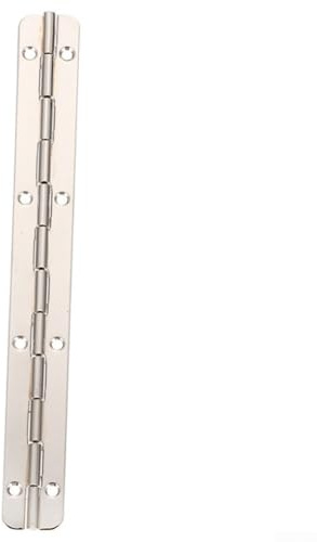 Bisagra de piano continua, 20 cm × .7 cm × 0.4 cm, bisagra de acero inoxidable para cajas y armarios de madera, bisagra de puerta plegable resistente, preperforada para una instalación sencilla