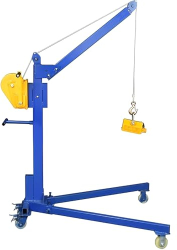Polipasto de manivela portátil de 200/300/500 kg con soporte, grúa móvil manual resistente, elevación plegable y desmontable para motor de coche, mantenimiento de vehículos, garaje, taller al aire