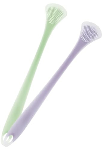 Raschietto Lingua per Pulizia Orale Adulti 2 Pezzi Silicone | Nylon, Piccolo e Leggero, per Mantenere la Lingua Pulita, Accessorio per Dentale