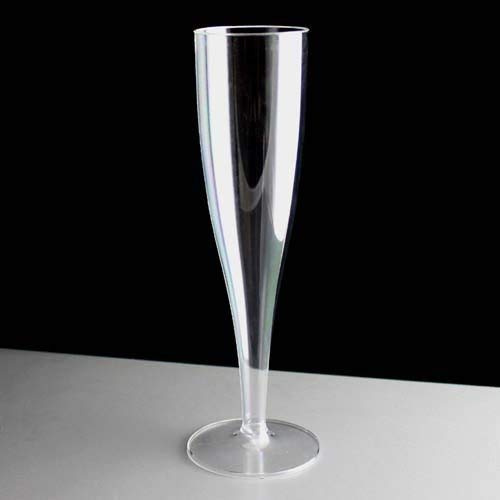 We Can Source It Ltd - Clear Plastic Champagne Flutes 100ml – Durable Crystal-Style Disposable Stemware for Parties, Celebrations, Picnics, Indoor and Outdoor Events, Pack of 10