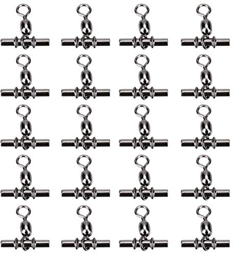 Alomejor Angeln Wirbel Anschluss Kupfer Angeln Crimp Swivel Kreuzlinie Kran Swivel T-Form Karabinerhaken Line Connector(2/0#)
