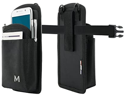MOBILIS Holster für Smartphone 6-7 Zoll (15,2 cm) | Textil-Transport-Terminal, Scanner mit Gürtelschlaufe, Gürtel und Tasche, Zubehör mit einfachem Zugangssystem