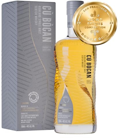 Cù Bòcan Signature Highland Single Malt Non-chill Filtered Scotch Whisky 46% Alcohol/Vol 70cl Glass Bottle in Gift Box