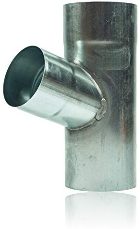 Zink Rohrabzweig 120/100 mm in 72 Grad - Fallrohrabzweig aus formsicherm Titanzink für Fallrohre