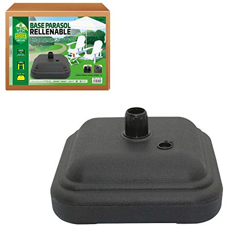 AKTIVE Garden- Pied de Parasol en Plastique, 12 kg, Plastique Solide, pour la Terrasse, la Cour ou Le Balcon, 35 X 35 X 13 cm, Noir