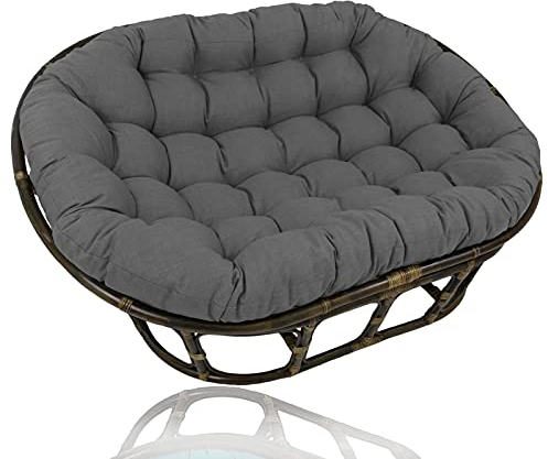 Doppeltes üBergroßEs Papasan, Egg Chair Kissen Doppeltes Papasan Stuhlkissen, Komfortables Stuhlpolster Egg Chair Kissen HäNgesessel Sitzkissen füR GartenmöBel,Dark Gray,67 * 47 * 6in