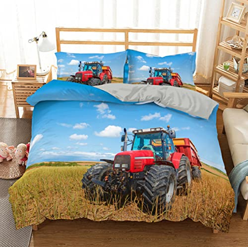 Bettwäsche 135 X 200 Bauernhof Traktoren：Kinderbettwäsche für Mädchen und Jungen Bettwäsche · 2 Teilig · 1 Kissenbezug 80X80 + 1 Bettbezug135x200cm