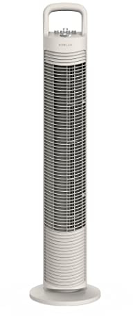 Newlux - Turmventilator ohne Flügel W80 (45W) 3 Geschwindigkeitsstufen, 70° Oszillation und Timer 120min. Standventilator mit Kupfermotor und Transportgriff. Keine Installation (Creme)