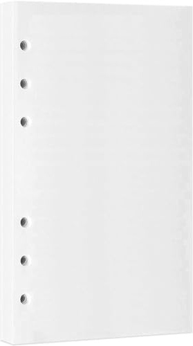A6 blanko Nachfüllpapier, 100 Blatt/200 Seiten, lose Blätter, für Filofax persönliche Ordner, 6 Löcher gestanzt, 100 g/m² leere weiße Seiten, 9,5 x 17,5 cm