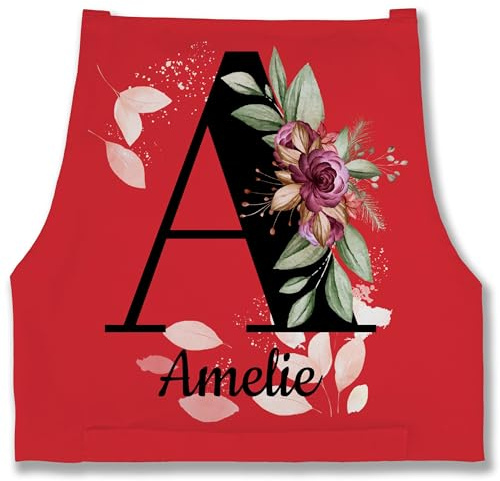 Geschenk mit Namen personalisiert by Shirtracer - Schürze - und - Buchstabe anpassbar mit Name I Geschenk Initialen