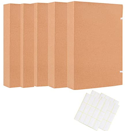 5 Stück Archiv-Schachtel Aktenkarton A4 mit Ringzug und Schnappverschluss A4-Ordner Kraftpapier A4 Aktenordner Briefordner A4 Braun Aktenordner Briefordner Büroordner Pappordner Schlitzordner