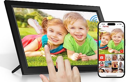 Digitaler Bilderrahmen WLAN 15.6 Zoll Touchscreen Elektronischer Bilderrahmen mit 32GB Speicher, Auto-Rotate, Wandmontierbar, Fotos und Videos über APP Uhale für Eltern/Ehepaare/Freunde/Familie
