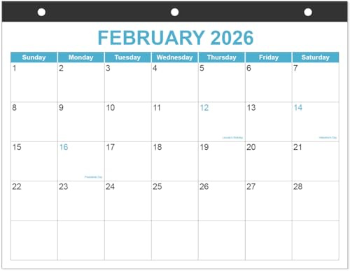 2026-2027 Calendar for 3 Ring Binder - Desk Calendar 2026-2027 from April 2026 - June 2027, 15 Months Calendar with Premium Paper, 3-Hole Calendar, 8.5 x 11, Blue