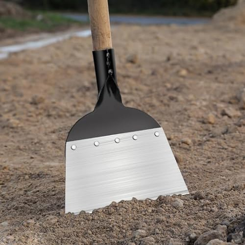 Pala Multifunzionale per la Pulizia del Giardino all'aperto, ZoneYan Pala da Giardino Multifunzionale, Pala Piatta in Acciaio, Strumento per Diserbo da Giardino/Cazzuola, 21cm (Senza Maniglia)