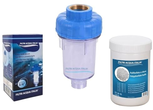 Filtro Anticalcare Lavatrice Lavastoviglie con Ricarica Polifosfati da 1,00 KG. Filtri Acqua Italia®